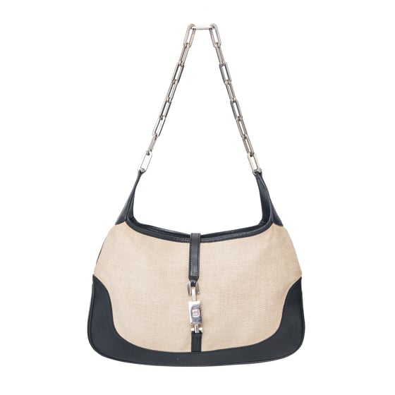 Image of Gucci Spring 2000 Chain Handle Cream Canvas Jackie Shoulder Bag 