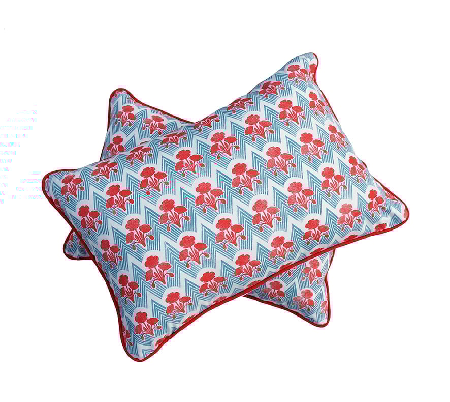 Image of Alice - Bolster Cushion - Block Printed - Limited Edition