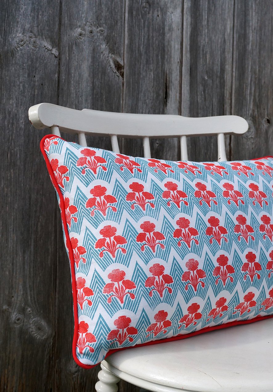Image of Alice - Bolster Cushion - Block Printed - Limited Edition