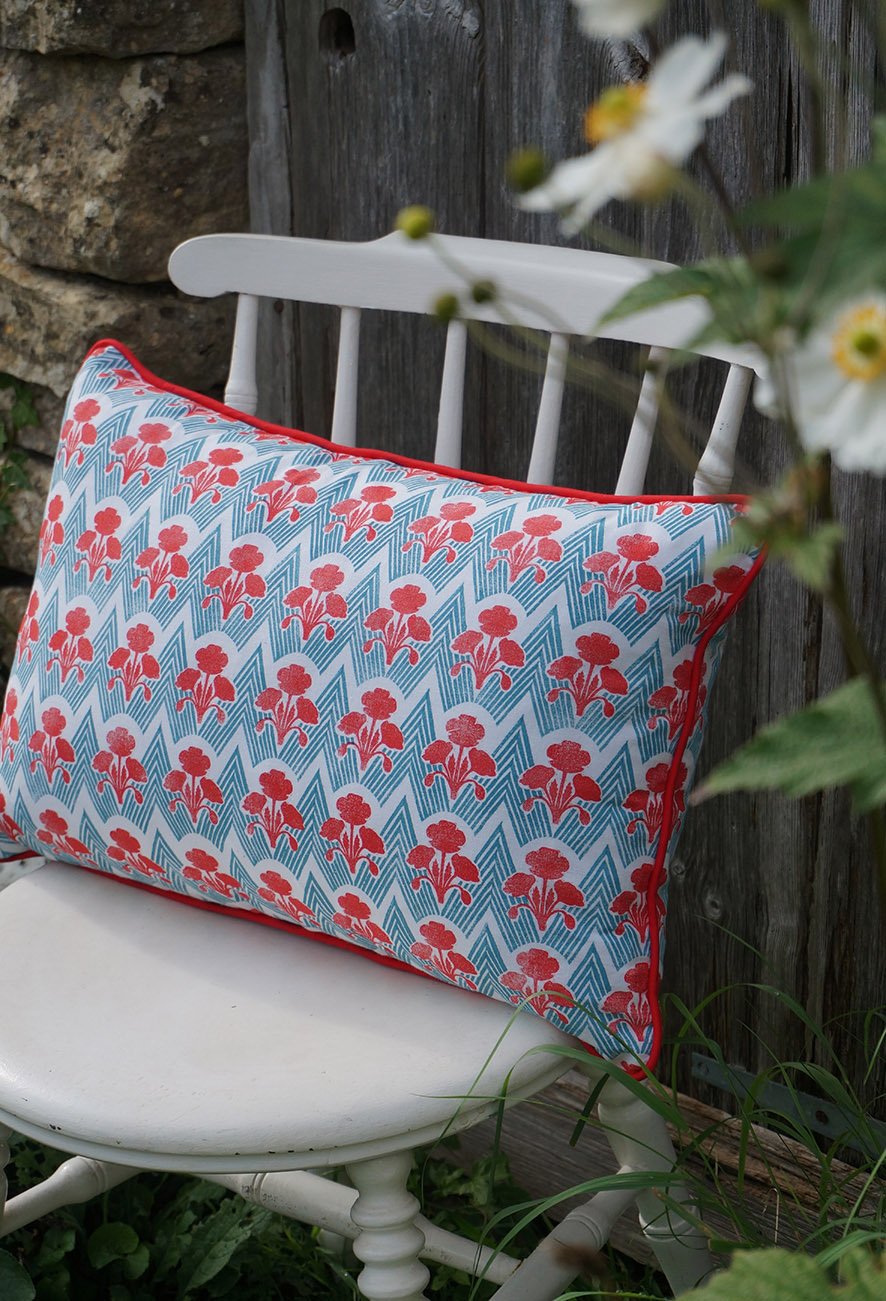 Image of Alice - Bolster Cushion - Block Printed - Limited Edition