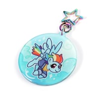 Image 4 of Rainbow Dash Borderless Epoxy Keychain - LIMITED RUN 