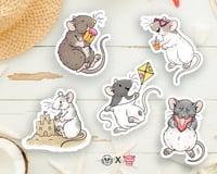 Image 1 of CLEARANCE - Summer Time Sweeties Vinyl Rat Stickers