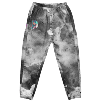 Image 1 of Black Watercolor And Colorful Neon Skull and Pentagram  Unisex track pants