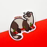 Image 2 of Spicy Boi Ferret Matte Vinyl Sticker