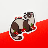 Image 2 of Spicy Boi Ferret Matte Vinyl Sticker