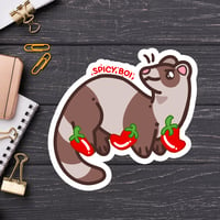 Image 1 of Spicy Boi Ferret Matte Vinyl Sticker