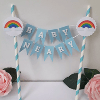 Personalised Bunting Cake Topper,Baby Shower cake topper,ANY NAME/ANY AGE Birthday Topper