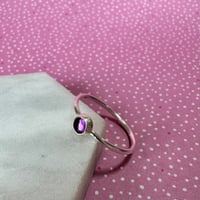 Image 2 of Sterling Silver Stacking Ring with Amethyst