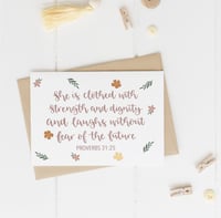 Proverbs 31:25 A6 Greeting Card