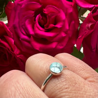 Image 1 of Sterling Silver Stacking Ring with Blue Topaz