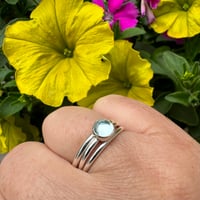 Image 3 of Sterling Silver Stacking Ring with Blue Topaz