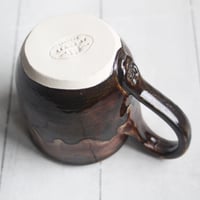 Image 10 of Amber Brown Pottery Mug, 12 oz., Handcrafted Coffee Cup, Made in USA