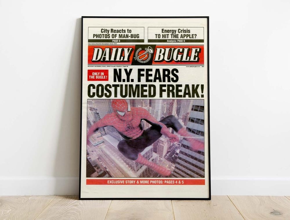 Daily Bugle Spider Man Newspaper 3 Movie Poster