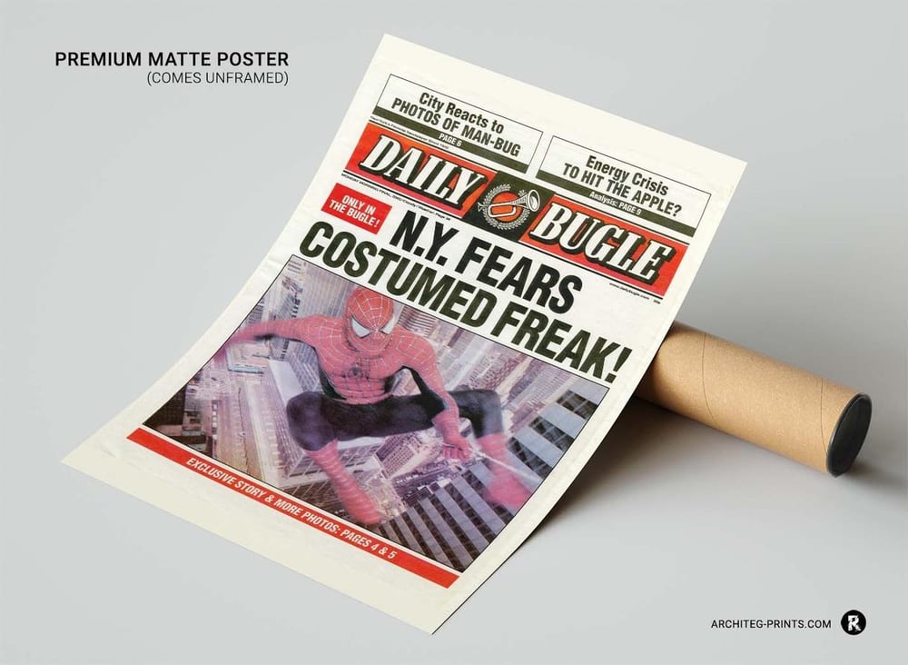 Daily Bugle Spider Man Newspaper 3 Movie Poster