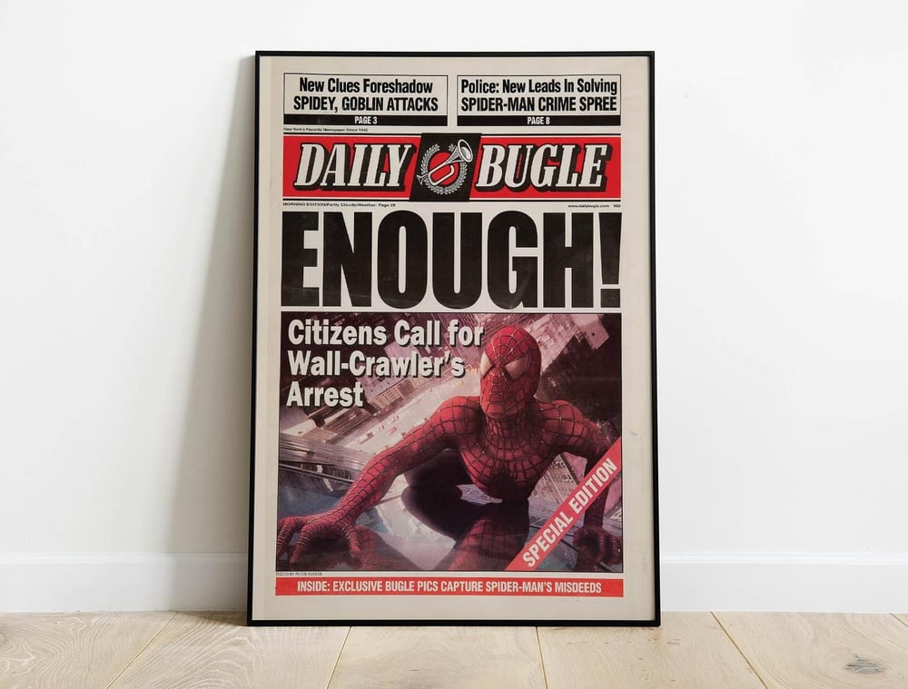 Daily Bugle Spider Man Newspaper 4 Movie Poster
