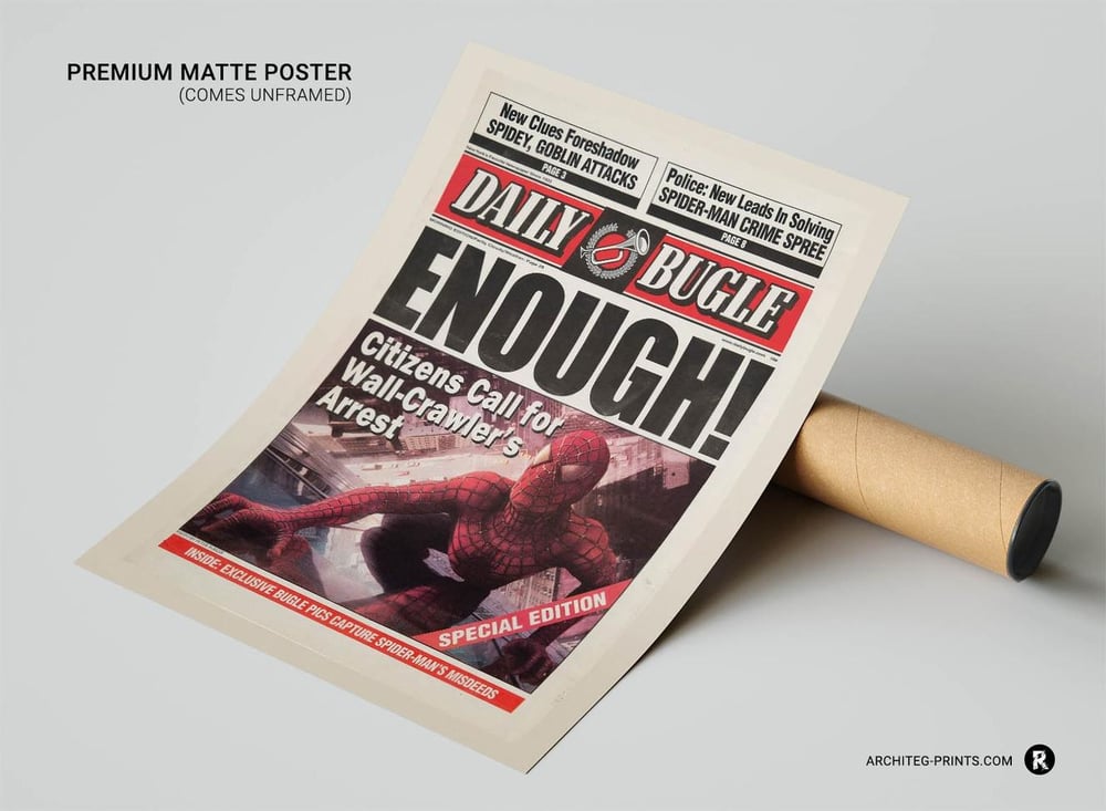 Daily Bugle Spider Man Newspaper 4 Movie Poster