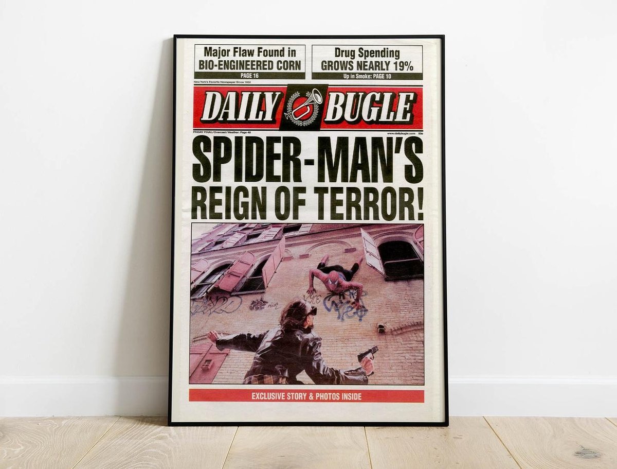 Daily Bugle Spider Man Newspaper 4 Movie Poster Architeg Prints daily-bugle-spider-man-newspaper-4-movie-poster-architeg-prints
