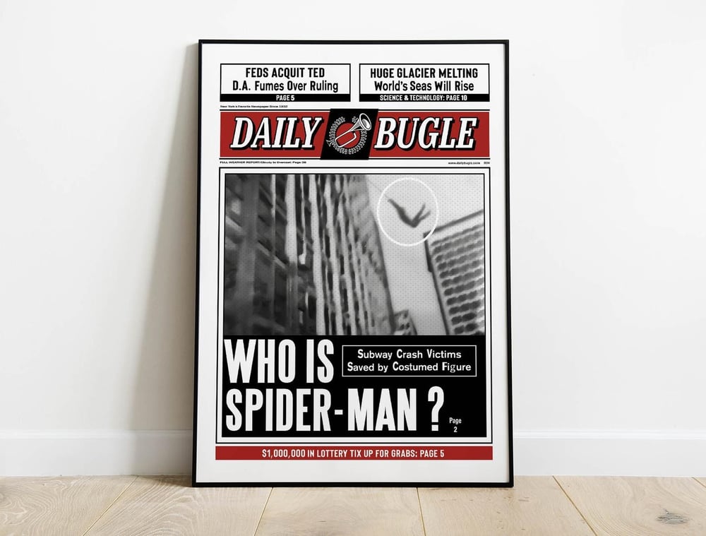Daily Bugle Spider Man Newspaper 1 Movie Poster