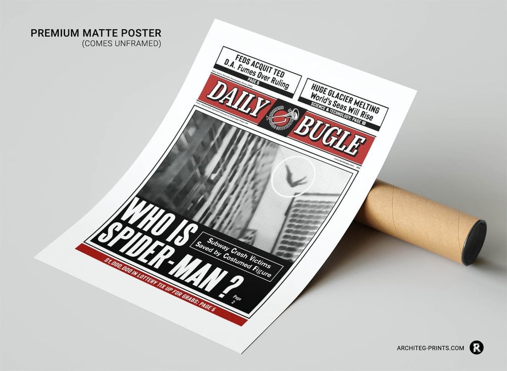 Daily Bugle Spider Man Newspaper 1 Movie Poster