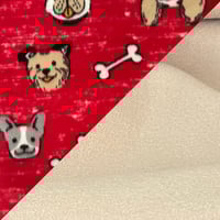 Image 4 of Snuggle Sack - Pups Red & Camel