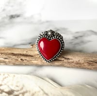 Image 1 of Handmade Sterling Silver Rosartia Heart Ring 925