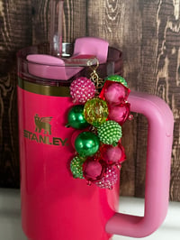 Image 1 of Green & Pink Tumbler Straw Bauble