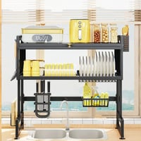 Image 2 of 2-Tier Over Sink Dish Rack – Adjustable Kitchen Drying Organizer