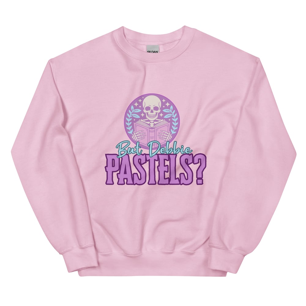Image of Pastels skeleton reading Unisex Sweatshirt