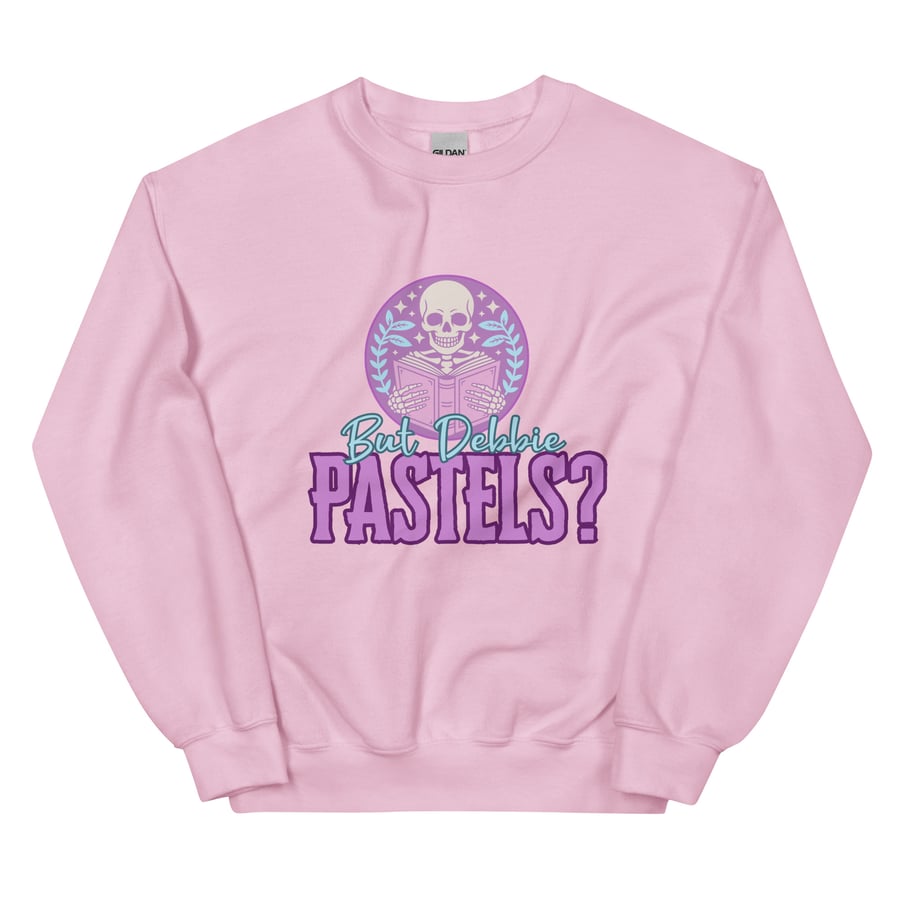 Image of Pastels skeleton reading Unisex Sweatshirt