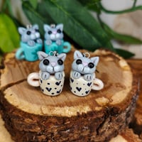Image 1 of Kolczyki - Kotki w kubku 🐱✨