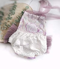 Image 4 of Photoshoot body | Marella romper | age 9-12 months | dark purple flowers | sitter