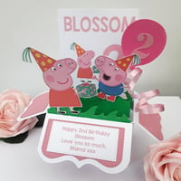 Handmade Personalised Peppa Inspired Pop Up Card