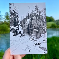 Image 1 of Yellowstone Snowy Road Greeting Card
