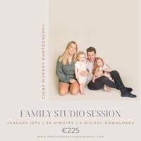 JANUARY 12TH - FAMILY STUDIO SESSION