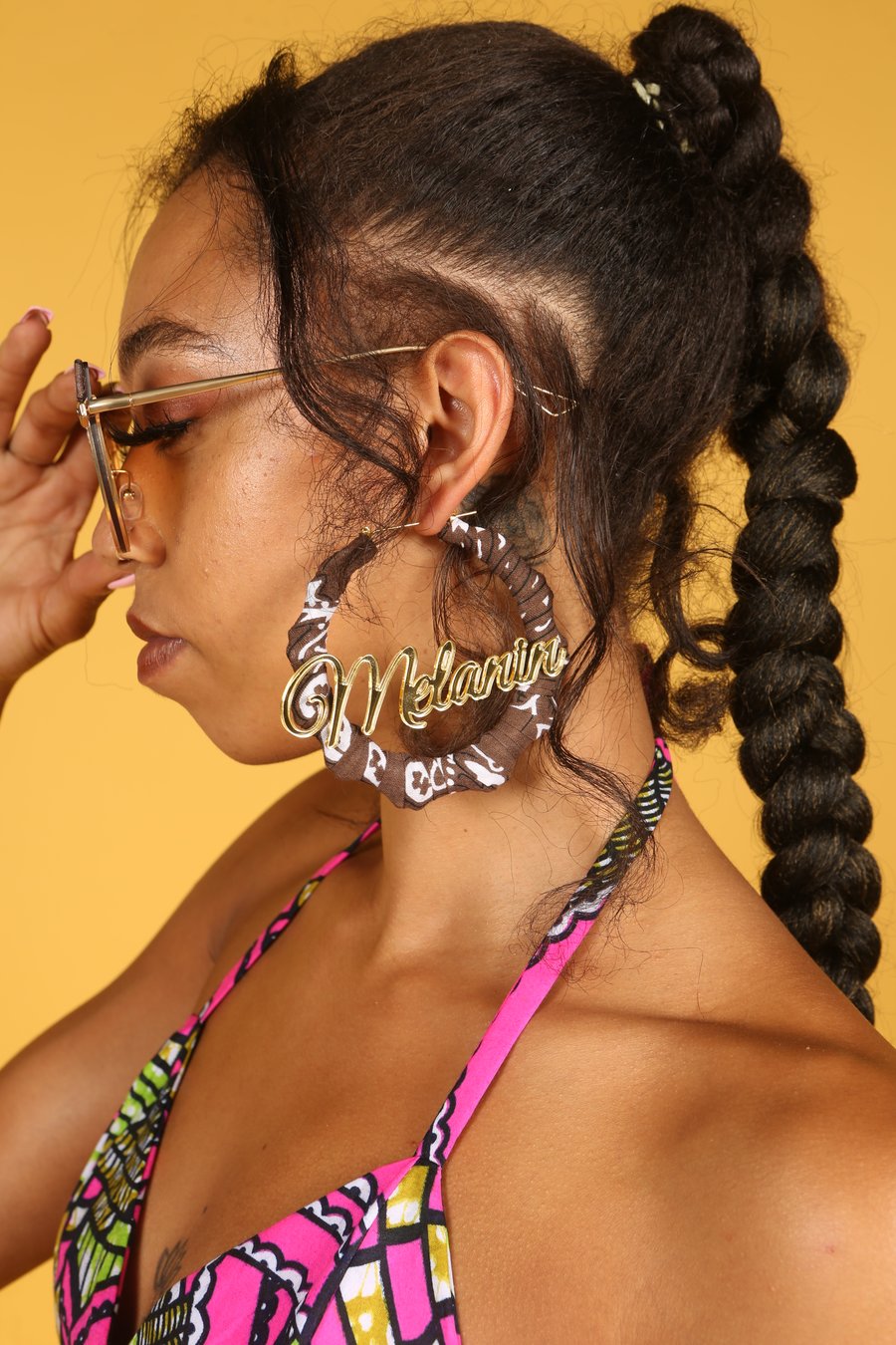 Image of Melanin fabric earrings 