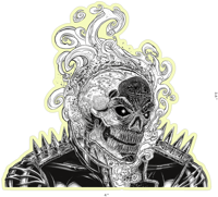 Image 1 of 4" Dan Ketch Ghost Rider glow-in-the-dark sticker (penance stare variant)