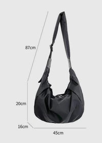 Image 4 of Natalie Nylon Hobo Black Khaki