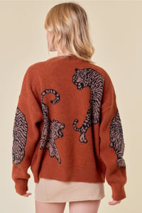 Image 4 of Tiger Printed Sweater Cardigan 