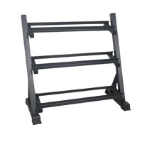 Heavy-Duty Dumbbell Rack Stand for Home Gym, holds 5-45 lb dumbbells.