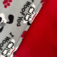 Image 4 of Snuggle Sack - I Woof You Grey & Red