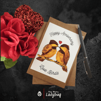 Image 4 of Happy Anniversary Love Birds Greeting Card