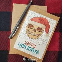 Image 3 of Skull Happy Holidays Greeting Card