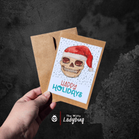 Image 2 of Skull Happy Holidays Greeting Card