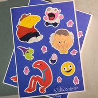 Image 1 of smiling friends sticker sheet