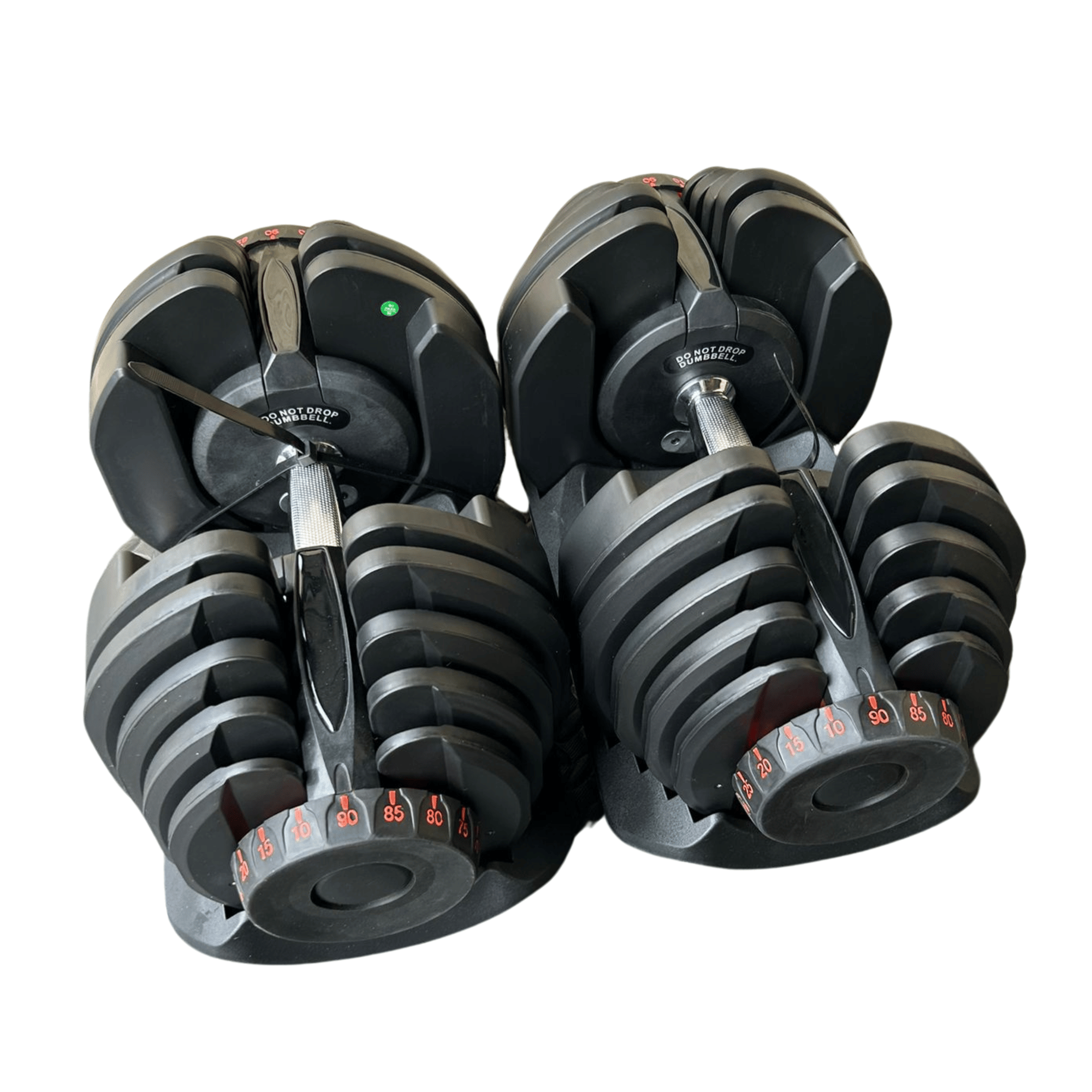 Pair of 10 to 90 lb adjustable dumbbells