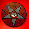 pentacle BRK/BLK/GRY on wood disk