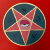 pentacle PINK EVIL on wood disk