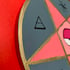 pentacle PINK EVIL on wood disk Image 3