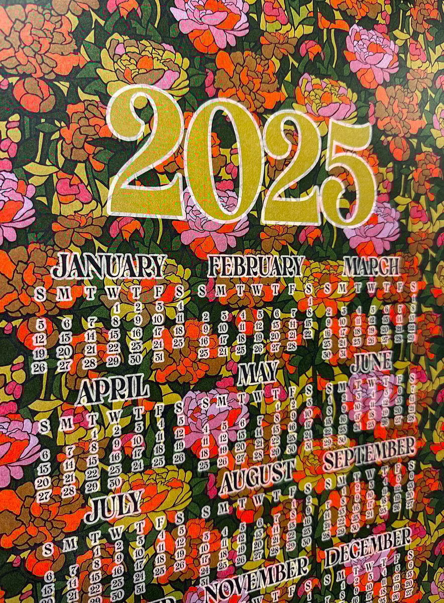 【楽天カード分割】 poster-Glass 19 x calendar-13 wall 2025 Peonies MBMB | Drinks&Beverages