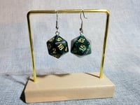 Green D20 Earrings